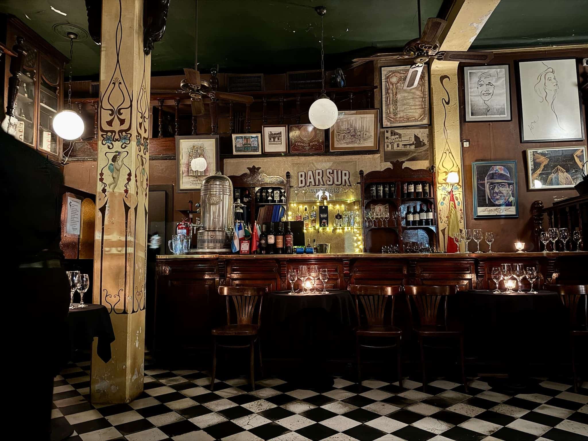 Seating at Bar Sur Tango show Buenos Aires